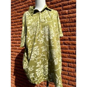 Aloha Aku Aloha Mai men's green polo hawaiian shirt XL Made in USA